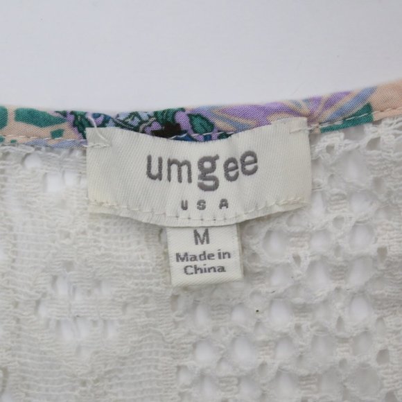 Umgee Womens Medium Paisley Crochet Boho Patchwork Tunic Top - Picture 6 of 6